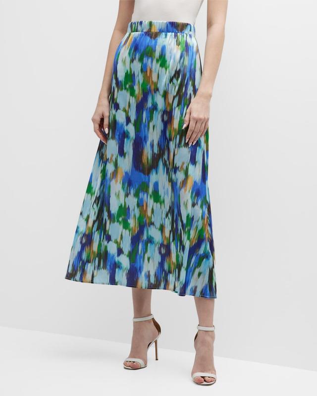 Misook Watercolor Crpe de Chine Maxi Skirt Product Image