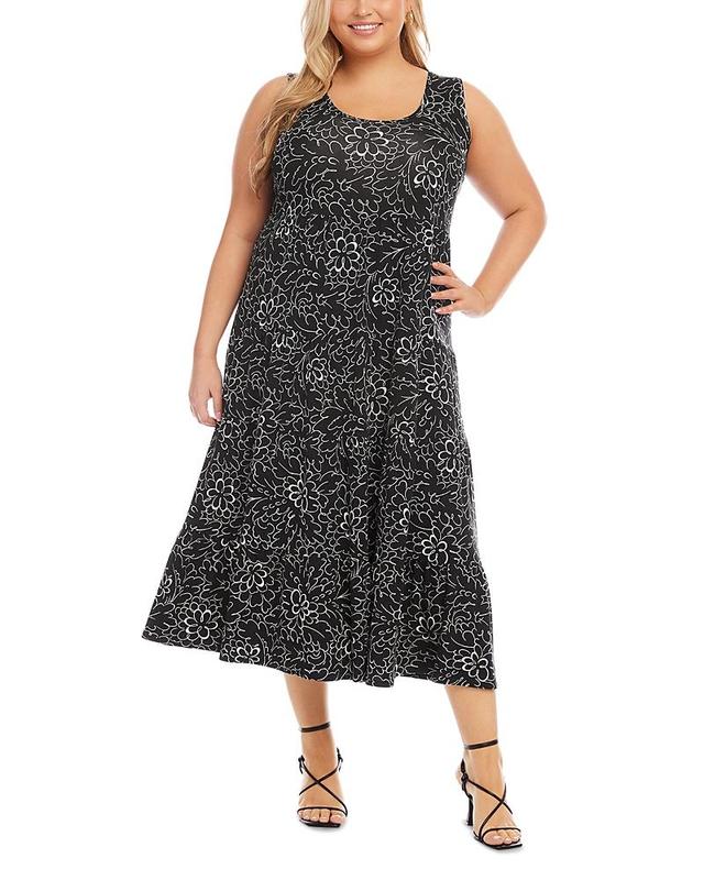 Karen Kane Plus Tiered Midi Dress Product Image