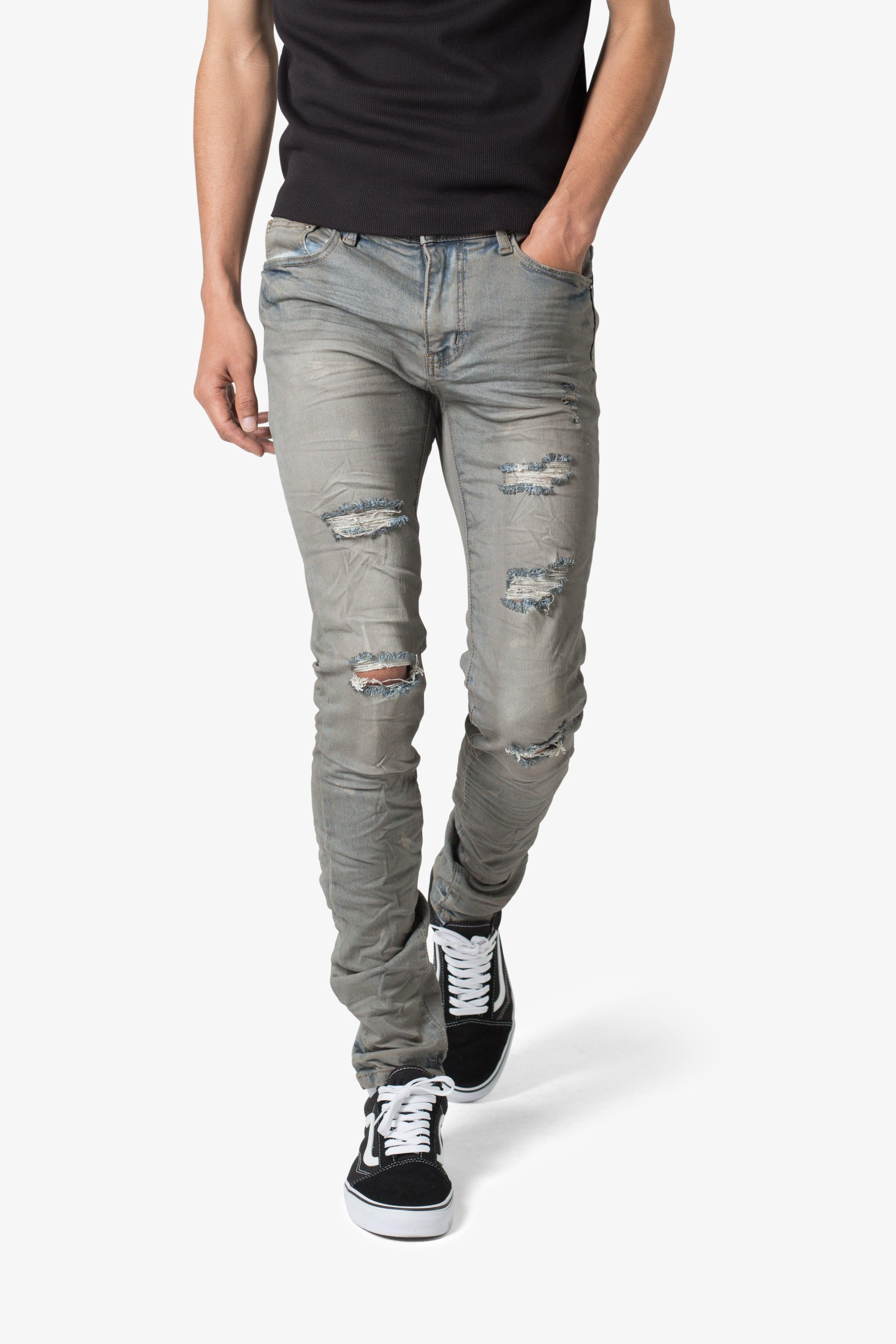 X607 Painted Skinny Denim - Blue Product Image