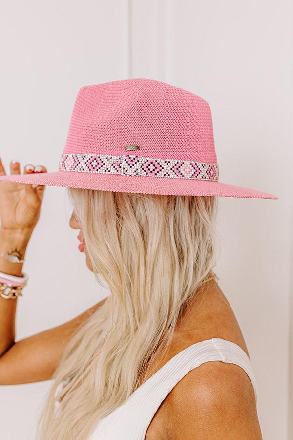 Sunny Refresh Woven Fedora in Pink Product Image