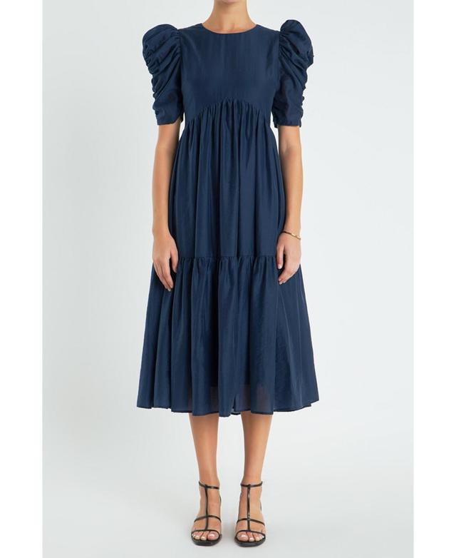 English Factory Womens Puff Sleeves Midi Dress Product Image