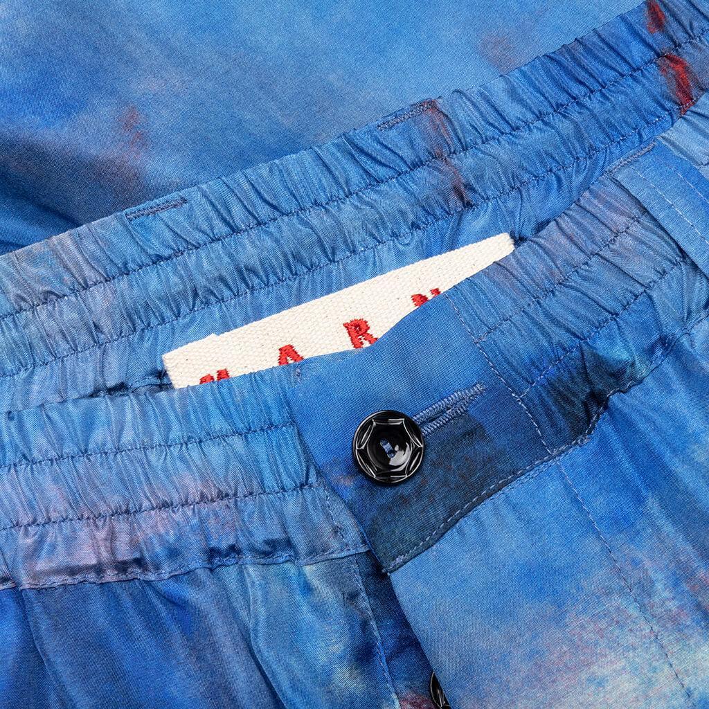 Silk Habotai Stretch Waist Shorts - Cobalt Male Product Image