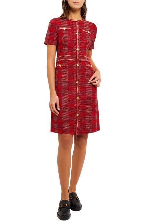 Misook Bold Plaid Knit Sheath Dress Product Image