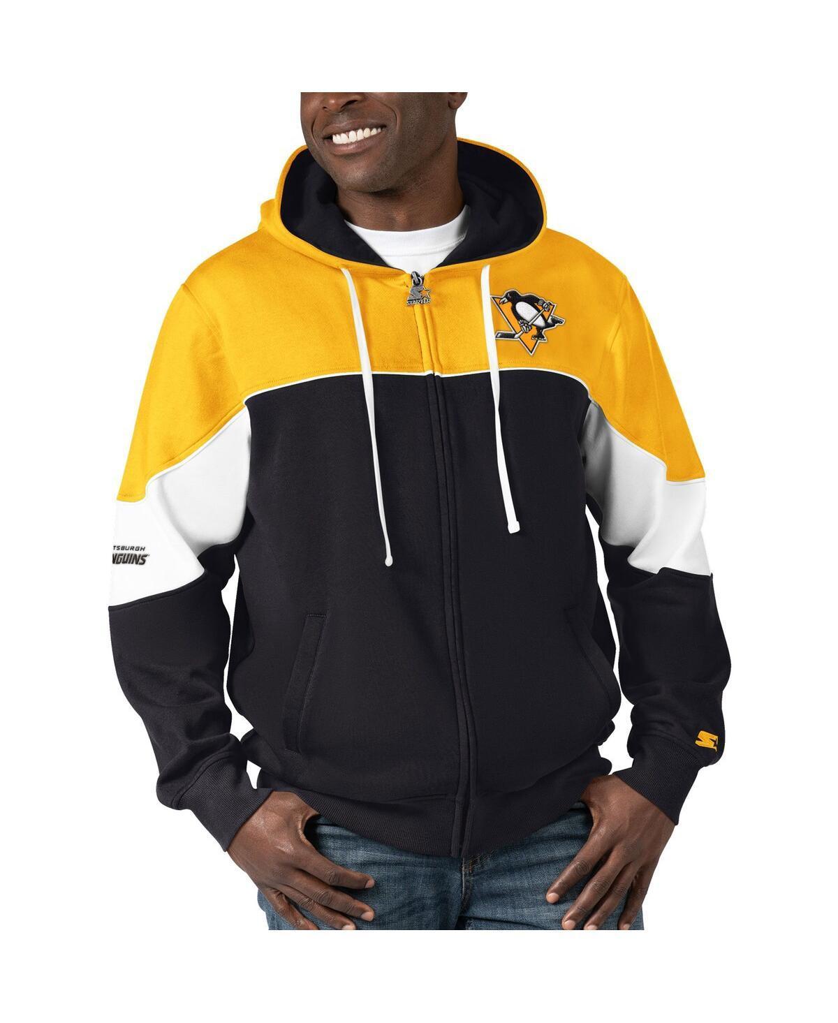 Mens Starter Black Pittsburgh Penguins Power Forward Full-Zip Hoodie - Black Product Image