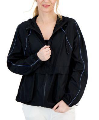 Id Ideology Womens Hooded Packable Zip-Front Jacket, Created for Macys Product Image