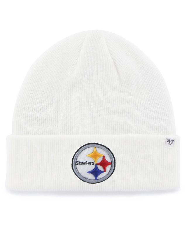 Mens White Pittsburgh Steelers Secondary Basic Cuffed Knit Hat Product Image