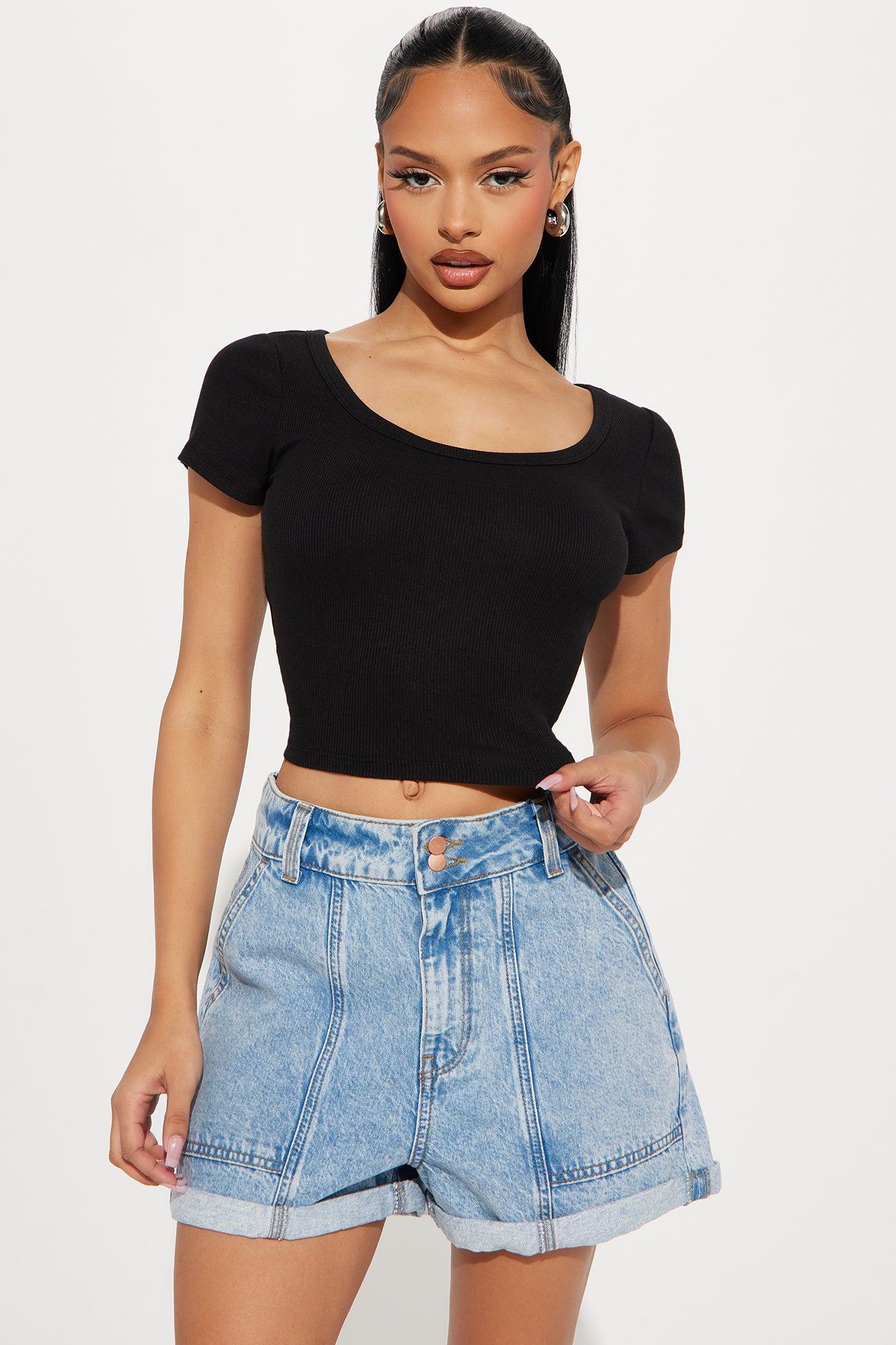 Amelia Scoop Neck Top - Black product image