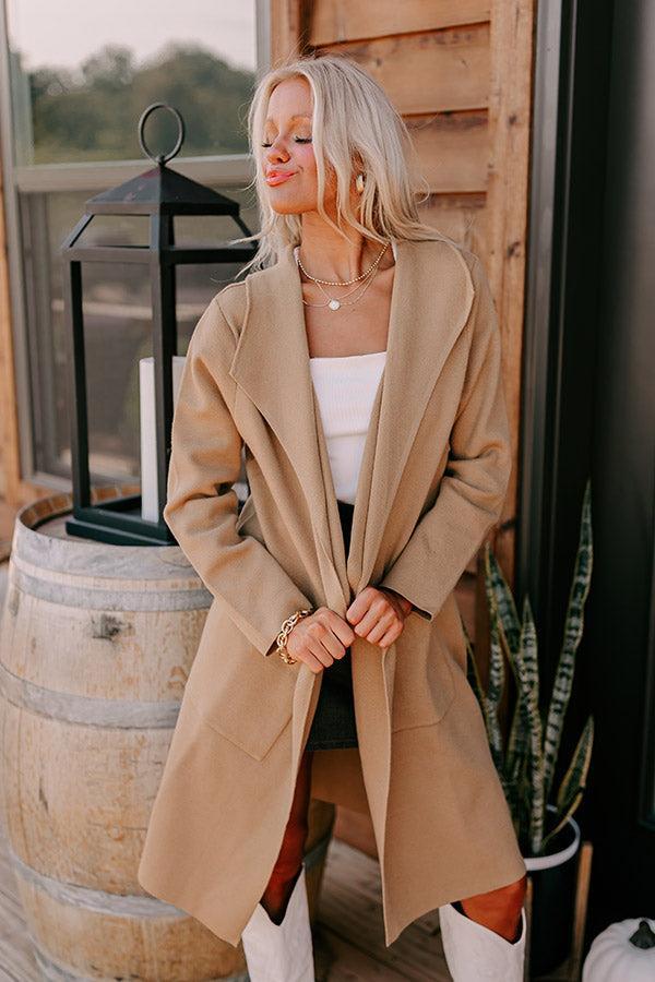 Slope City Light Weight Coat In Khaki Product Image