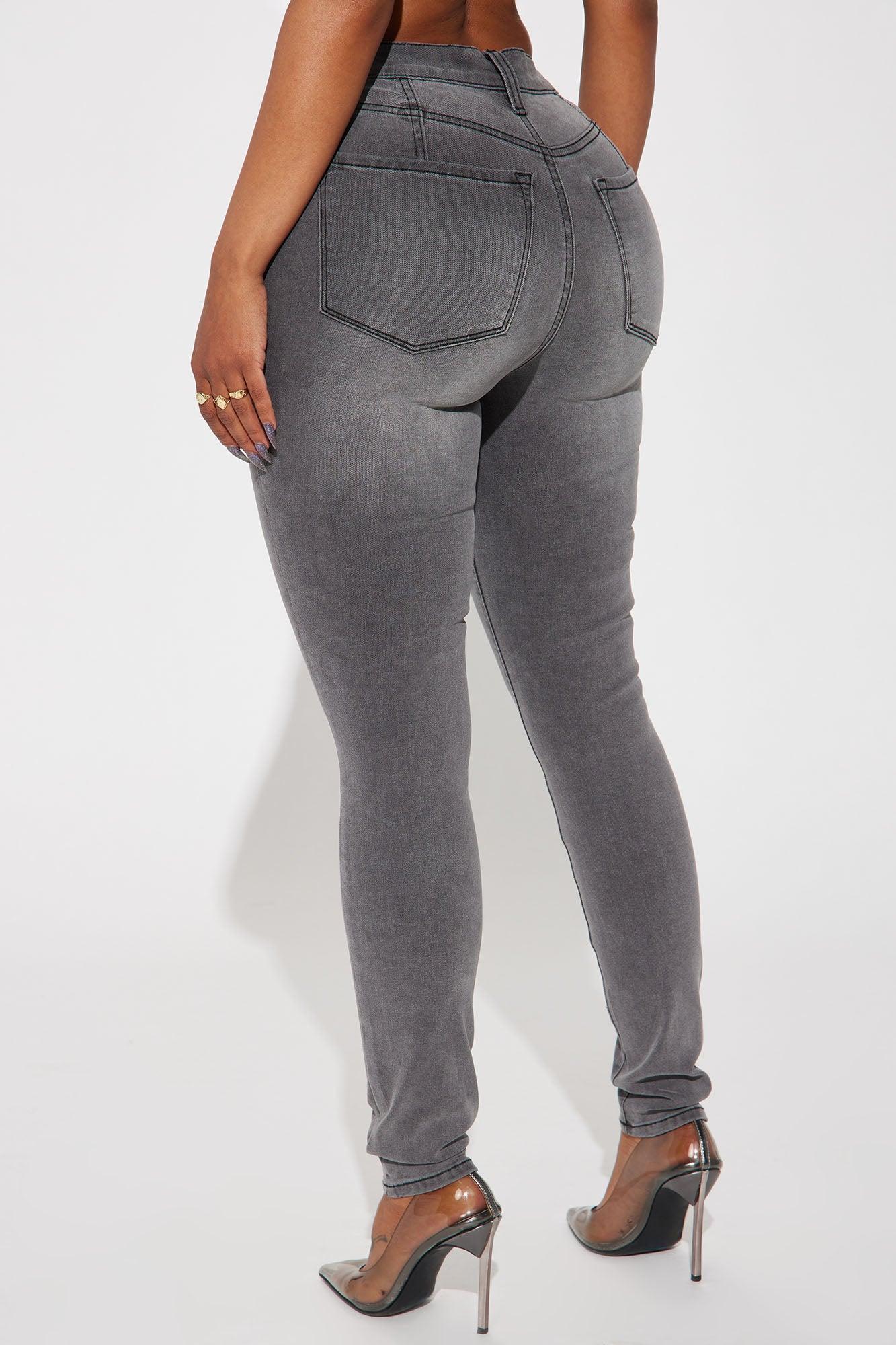 Kaylee Compression Stretch Skinny Jeans - Grey Product Image