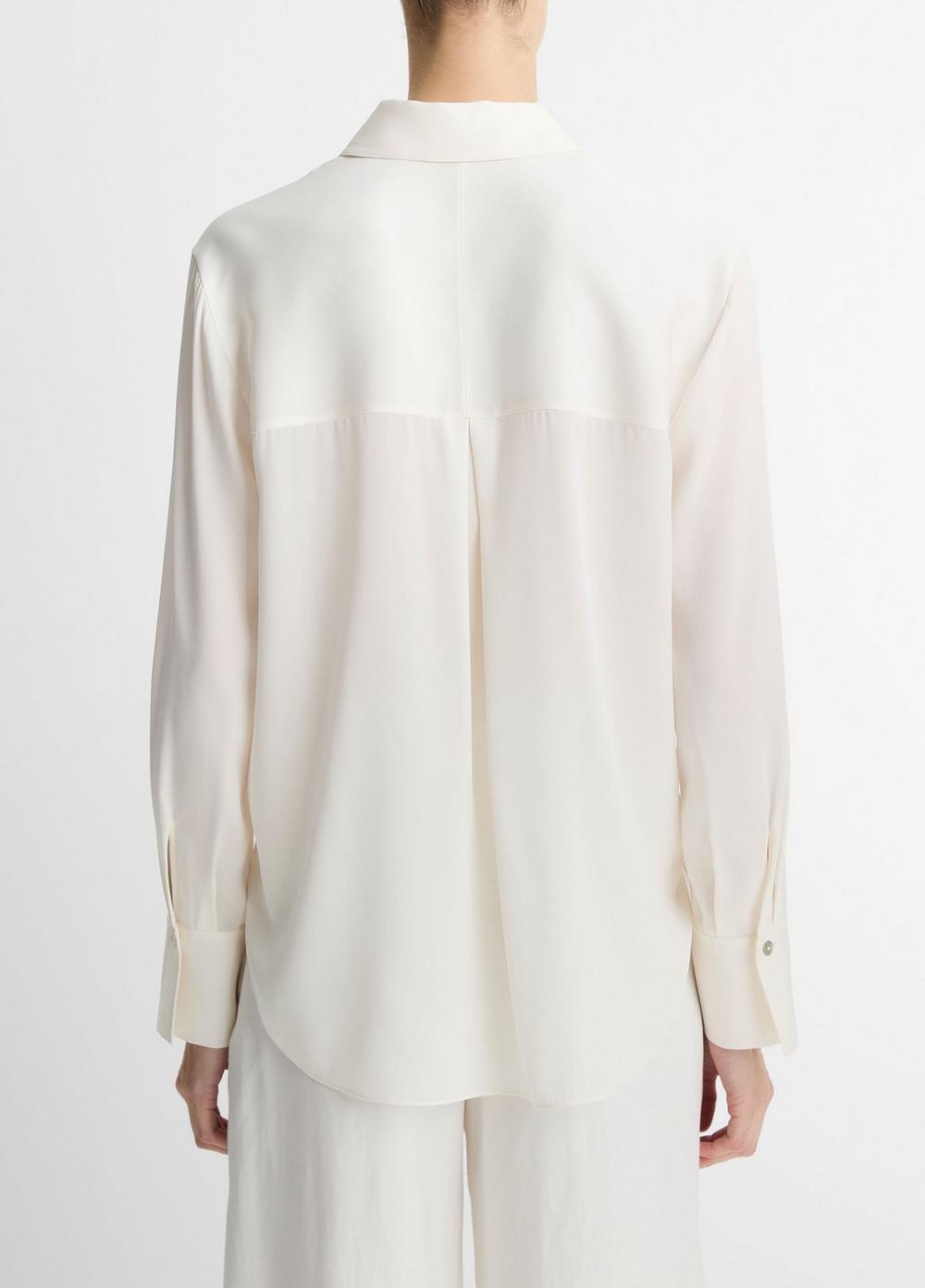 Stretch-Silk Button-Front Blouse Product Image