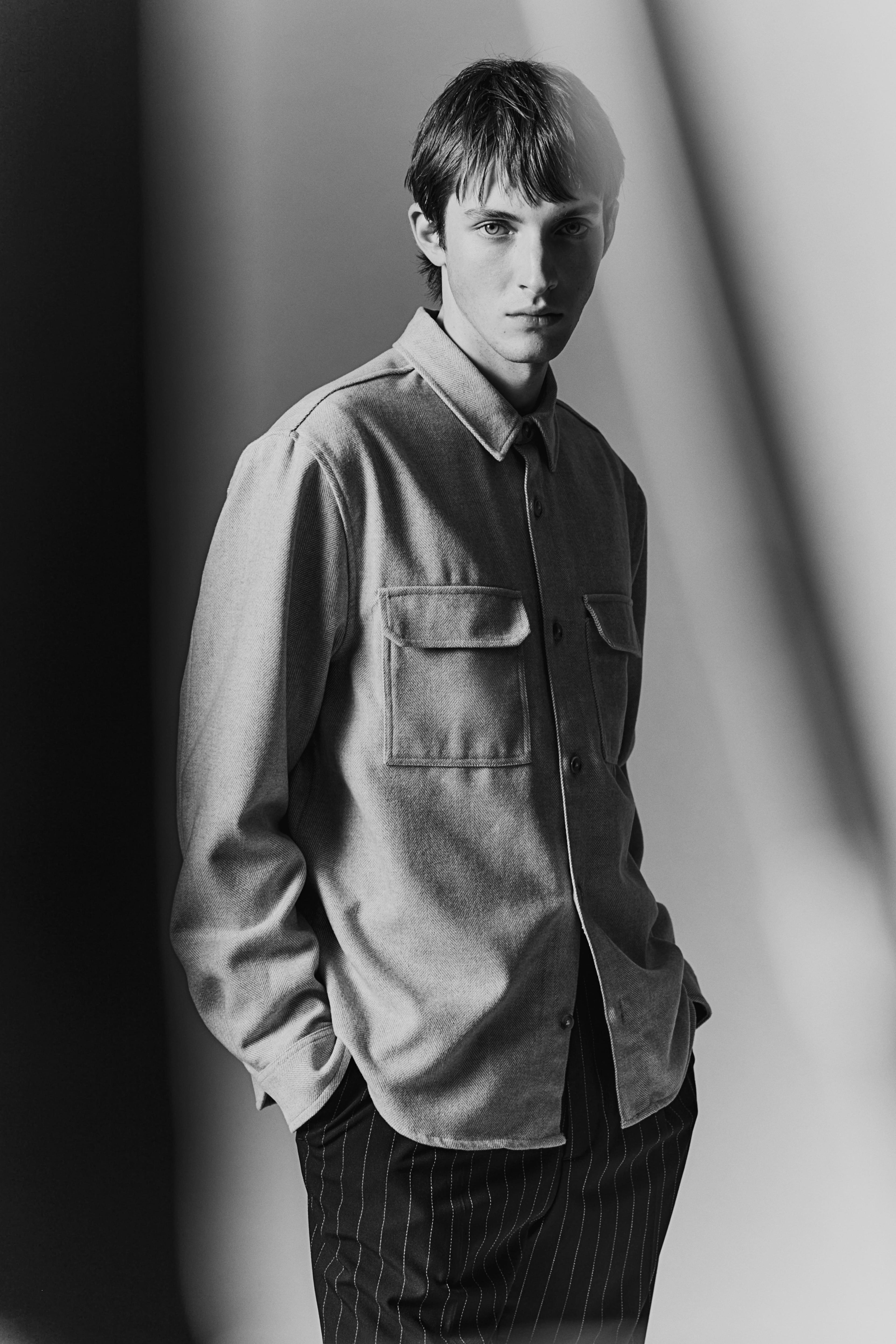 Regular Fit Felted Overshirt Product Image