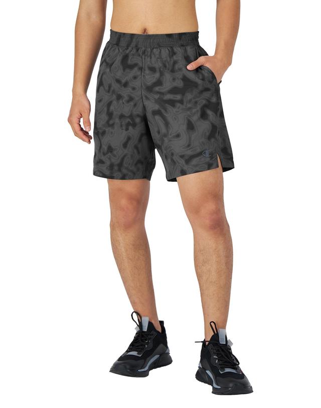 Mens Champion MVP Athletic Shorts, Moisture Wicking, C Logo, 5 Liquid Camo Cool Slate Grey L Product Image