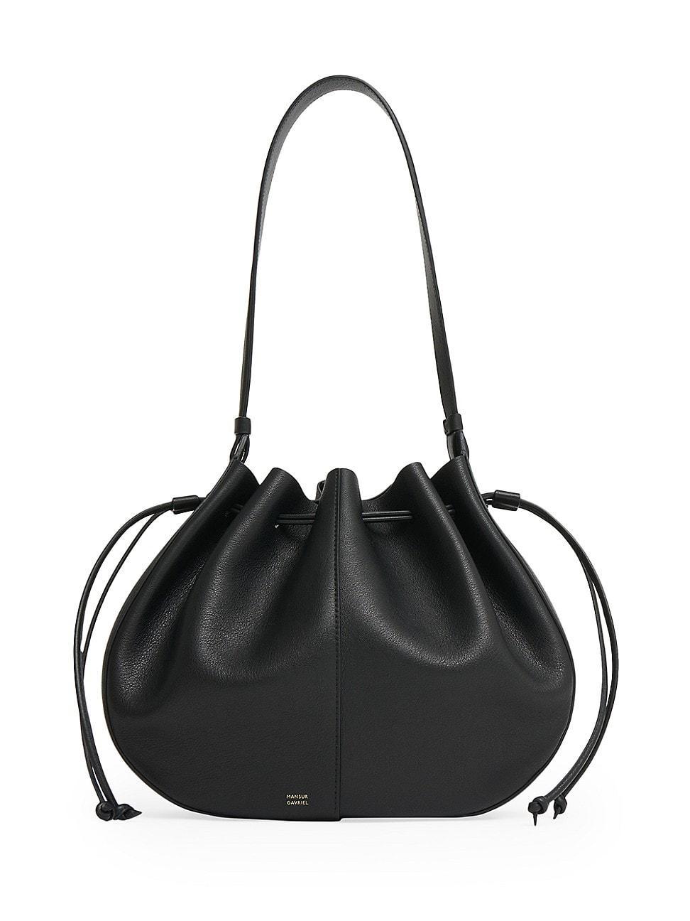 Womens Flores Leather Drawstring Bag Product Image