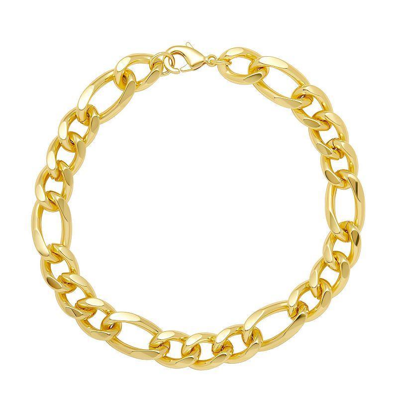 Aurielle Gender Neutral Thick Figaro Chain Bracelet, Womens Yellow Gold Tone Product Image