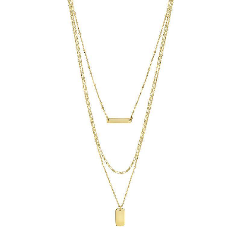 MC Collective Triple Layered Bar Necklace, Womens Silver Tone Product Image