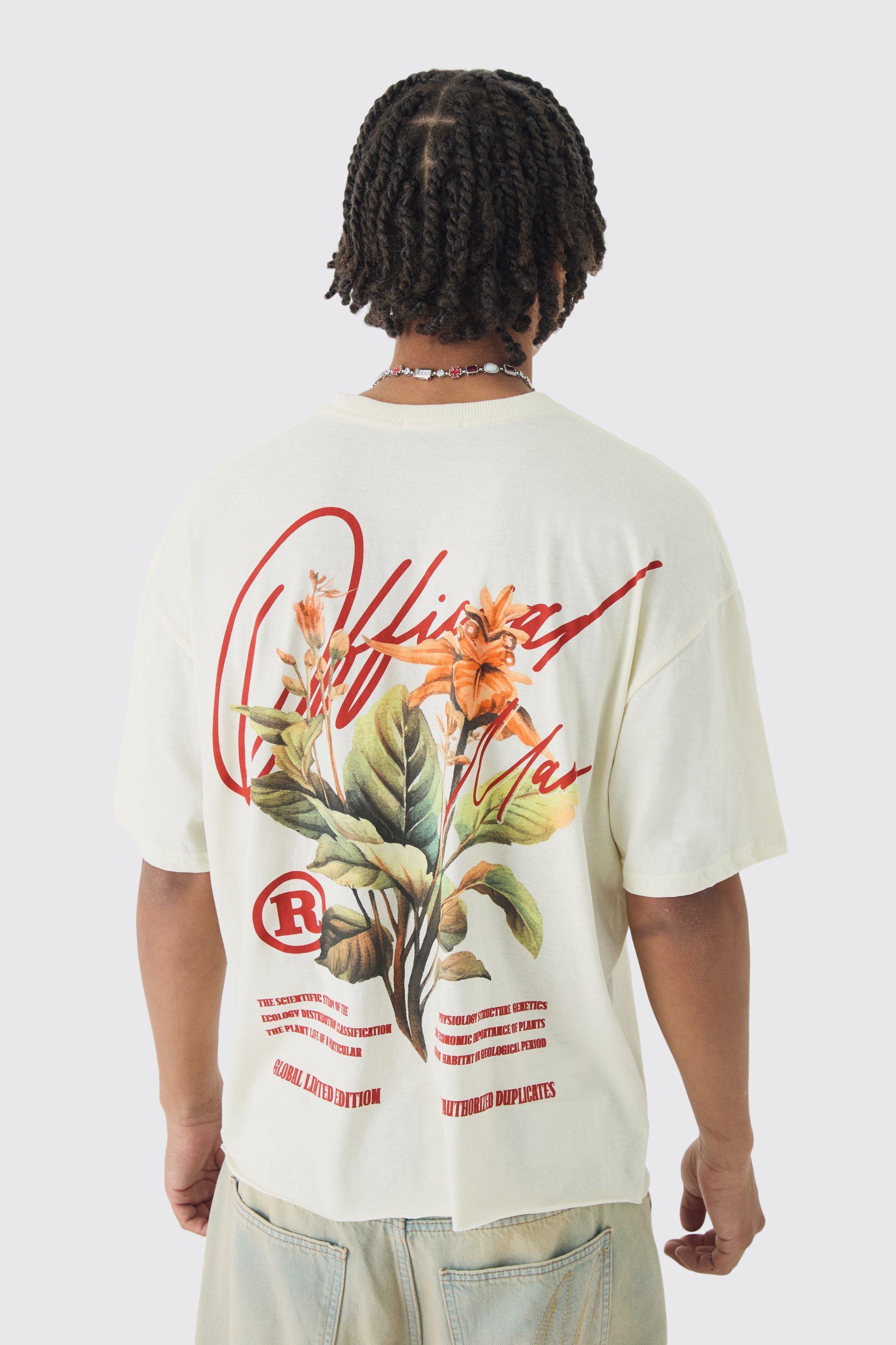 Oversized Boxy Official Floral Print T-Shirt | boohooMAN USA Product Image