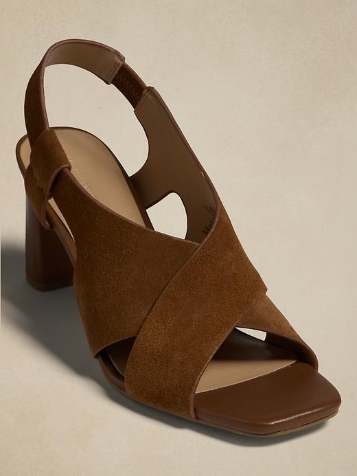 Leather Crossover Heeled Sandal product image