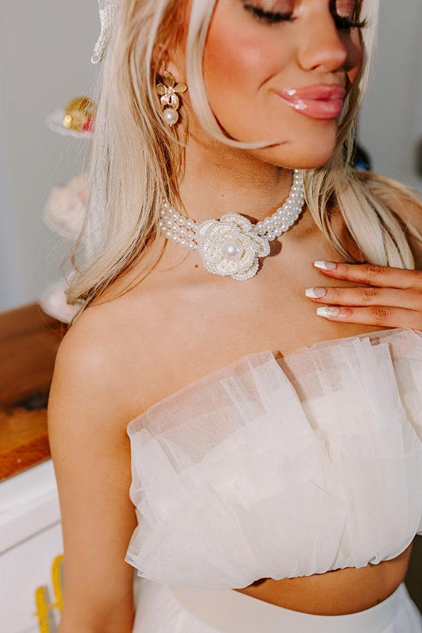 Floral Statement Pearl Choker In Ivory Product Image