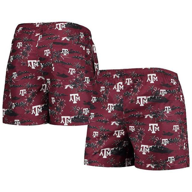 Mens FOCO Maroon Texas A&M Aggies Island Palm Swim Trunks Product Image