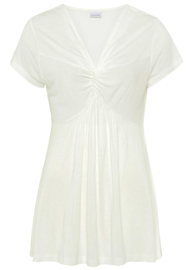 Twist Front Babydoll Top - White Product Image