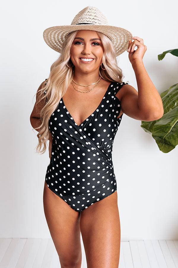 Wild Side Polka Dot One Piece Swimsuit in Black Product Image