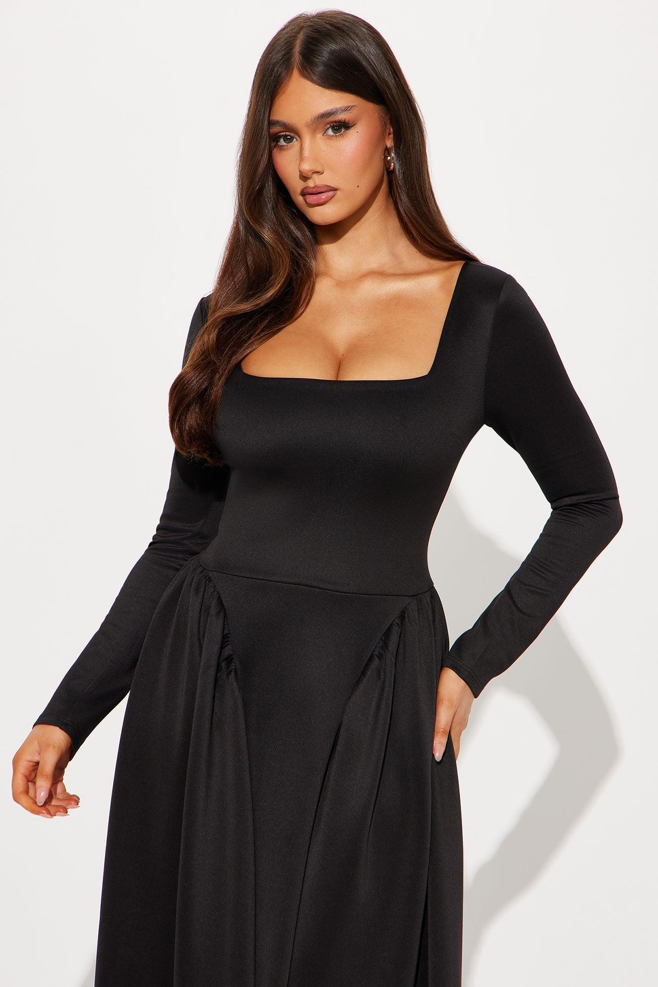 Samantha A Line Maxi Dress - Black Product Image