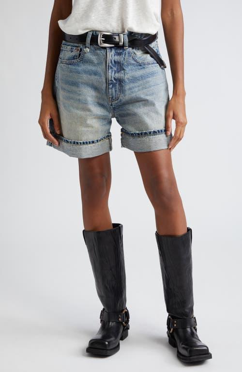 R13 Nina Distressed Cuffed Denim Shorts Product Image