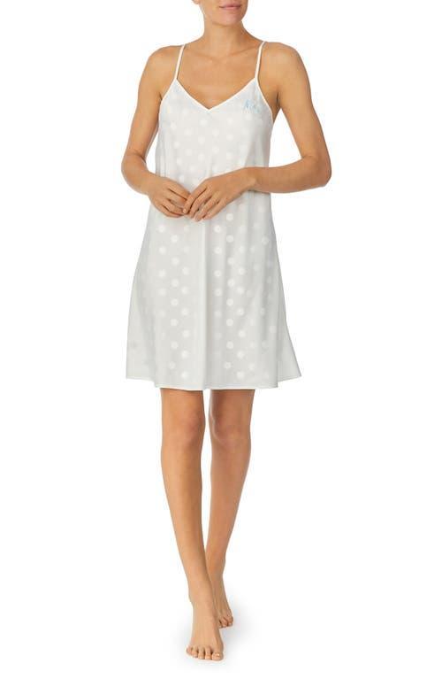 kate spade new york polka dot embroidered stretch satin chemise Product Image