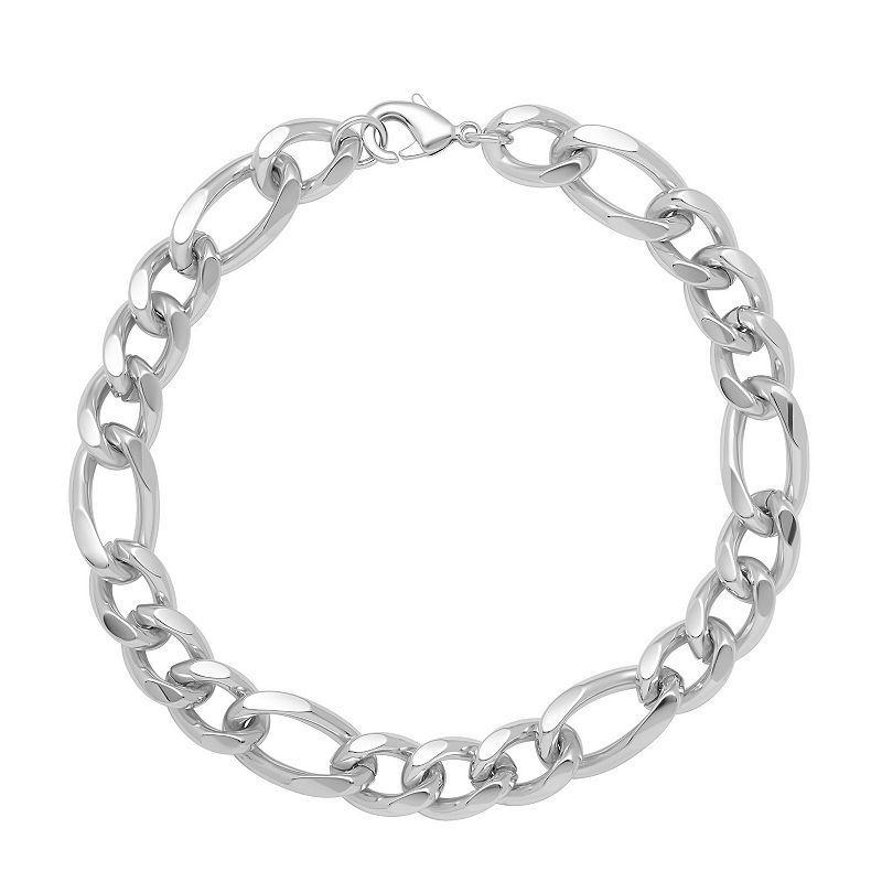 Aurielle Gender Neutral Thick Figaro Chain Bracelet, Womens Silver Tone Product Image