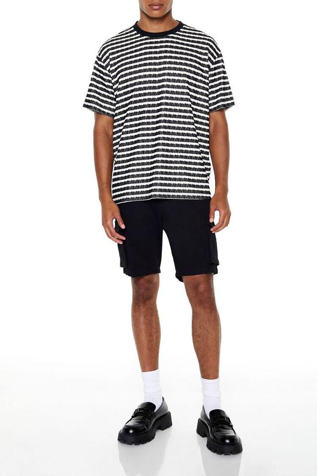 Textured Striped Crew Neck Tee | Forever 21 Product Image