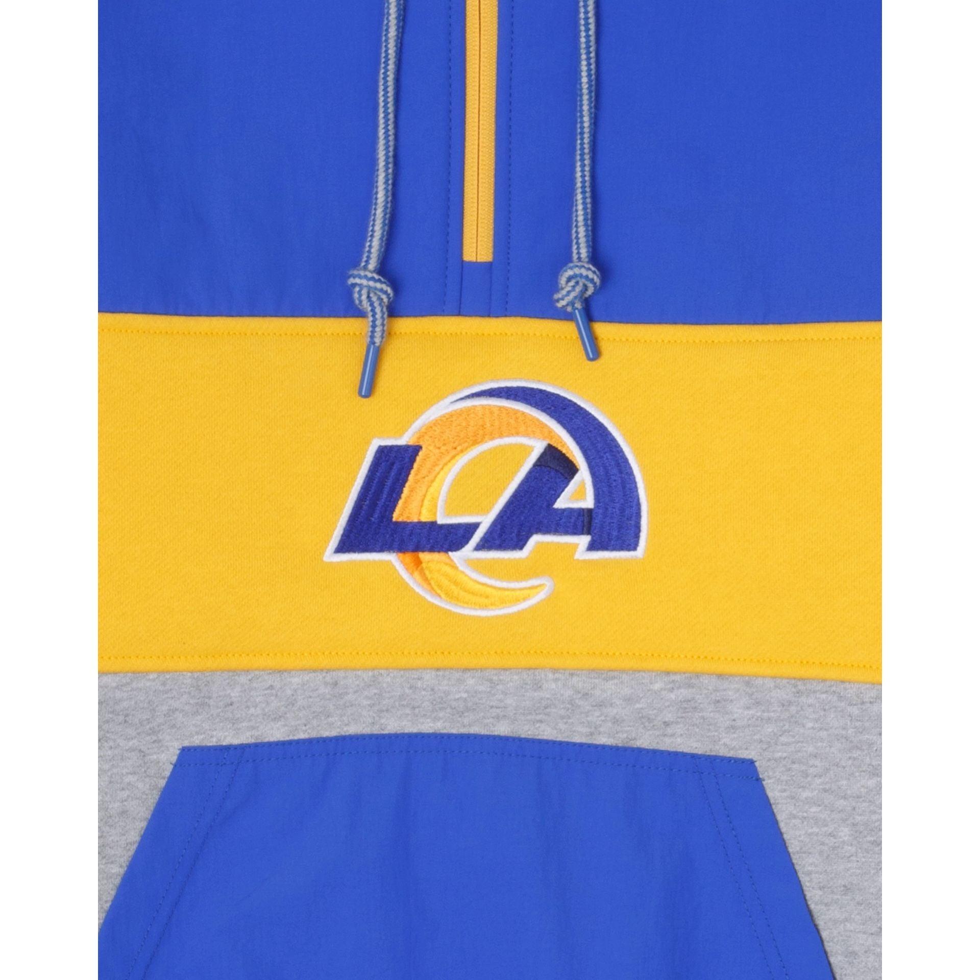 Los Angeles Rams Throwback Quarter Zip Hoodie Male Product Image