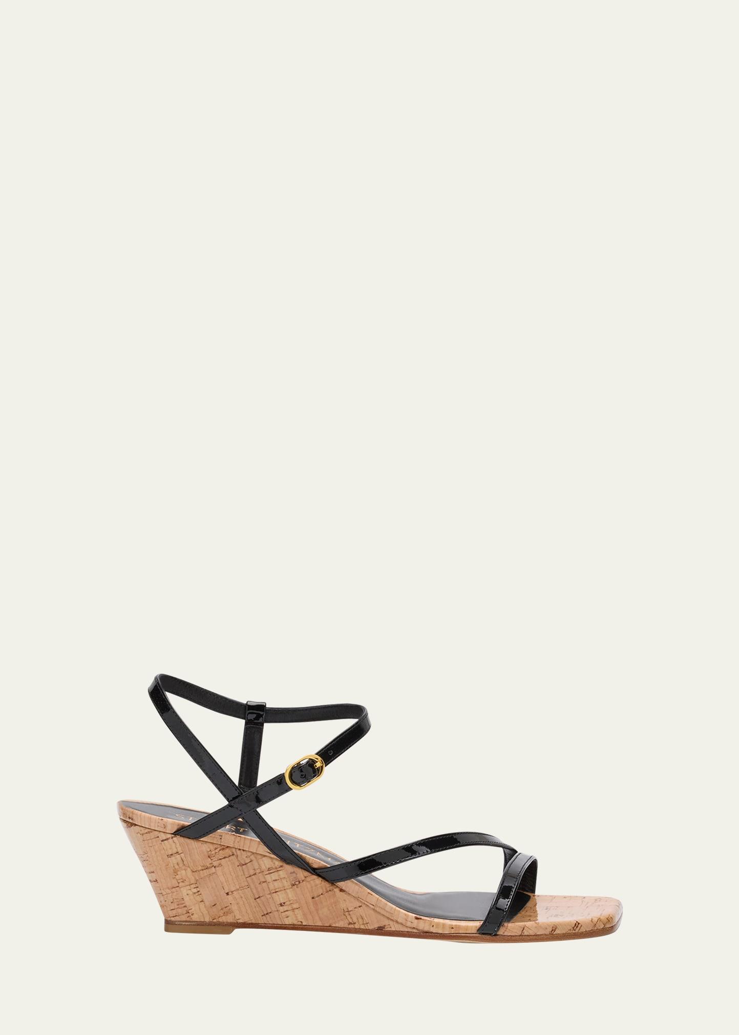 Oasis Patent Ankle-Strap Wedge Sandals Product Image