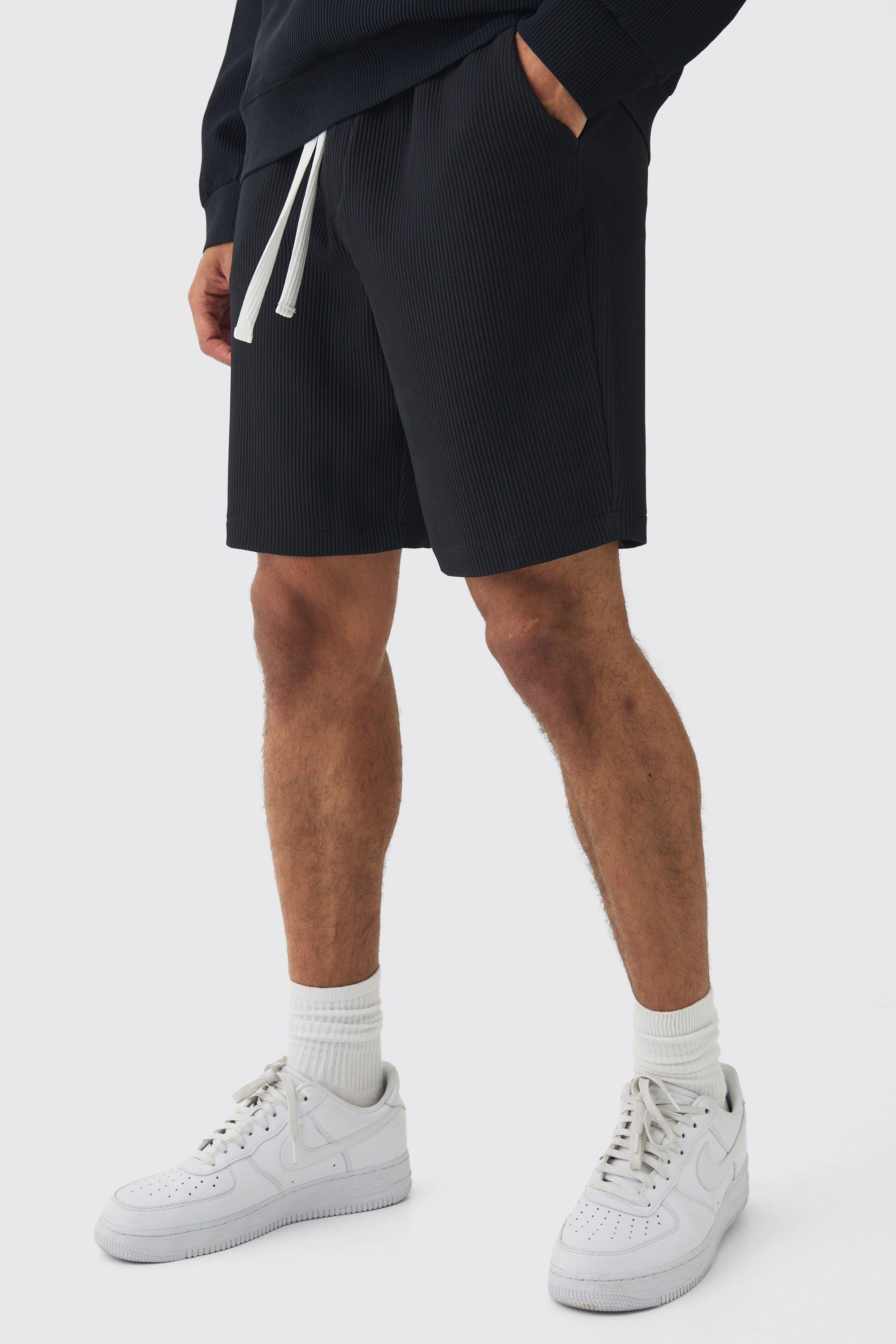 Elasticated Waist Contrast Drawcord Pleated Short | boohooMAN USA Product Image