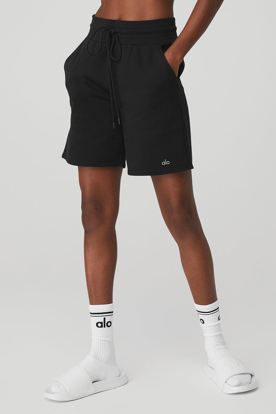 High-Waist Easy Sweat Short - Black Female Product Image