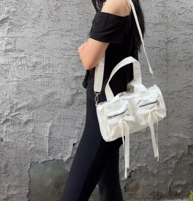 Bow Accent Plain Two-Ways Shoulder Bag Product Image