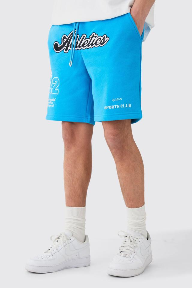 Regular Varsity Applique Shorts | boohooMAN USA Product Image