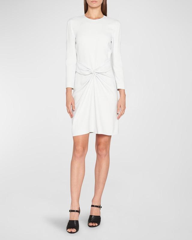 Ruched Long-Sleeve A-Line Dress Product Image