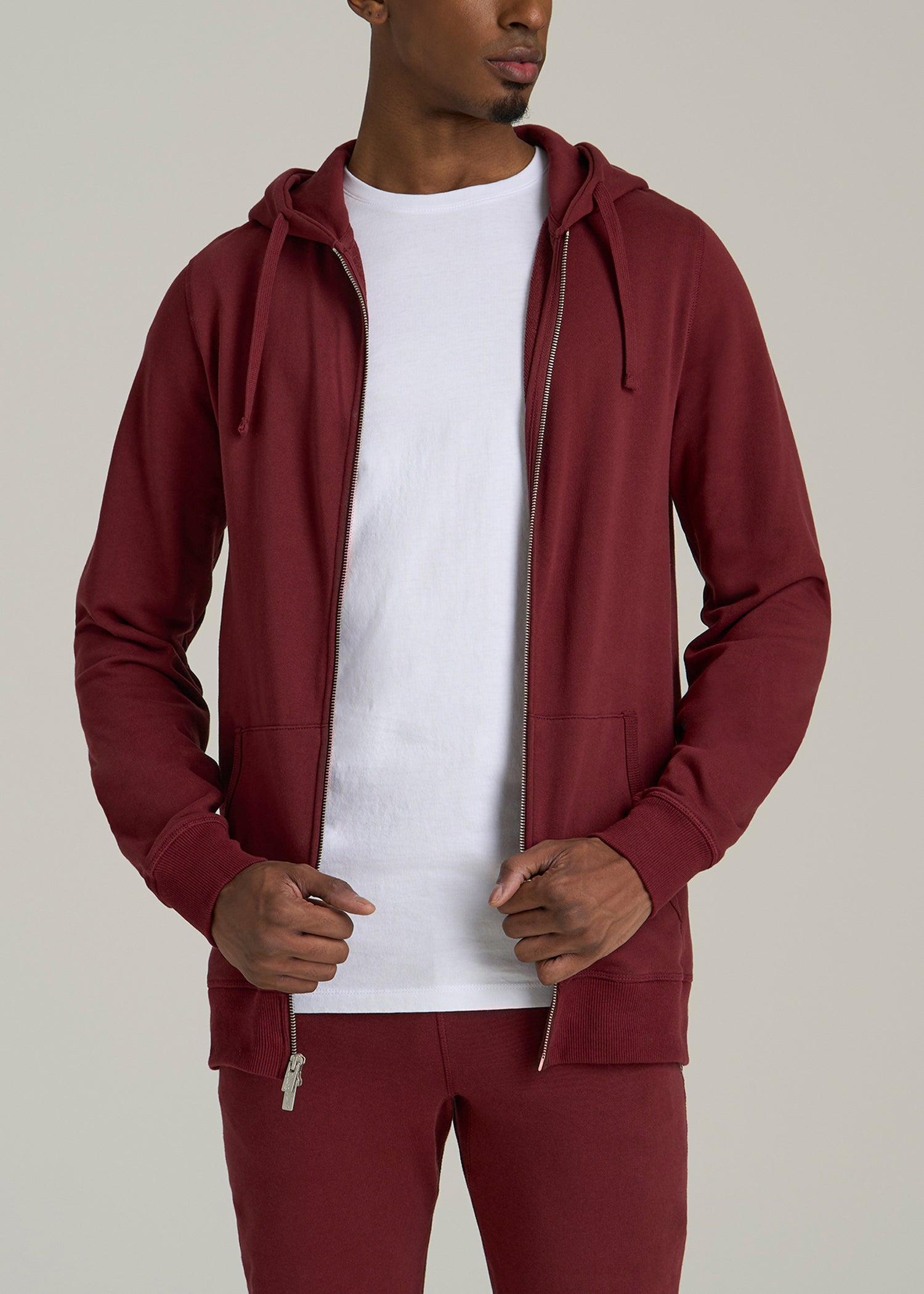 Wearever 2.0 French Terry Full-Zip Hoodie for Tall Men in Red Ochre Male Product Image