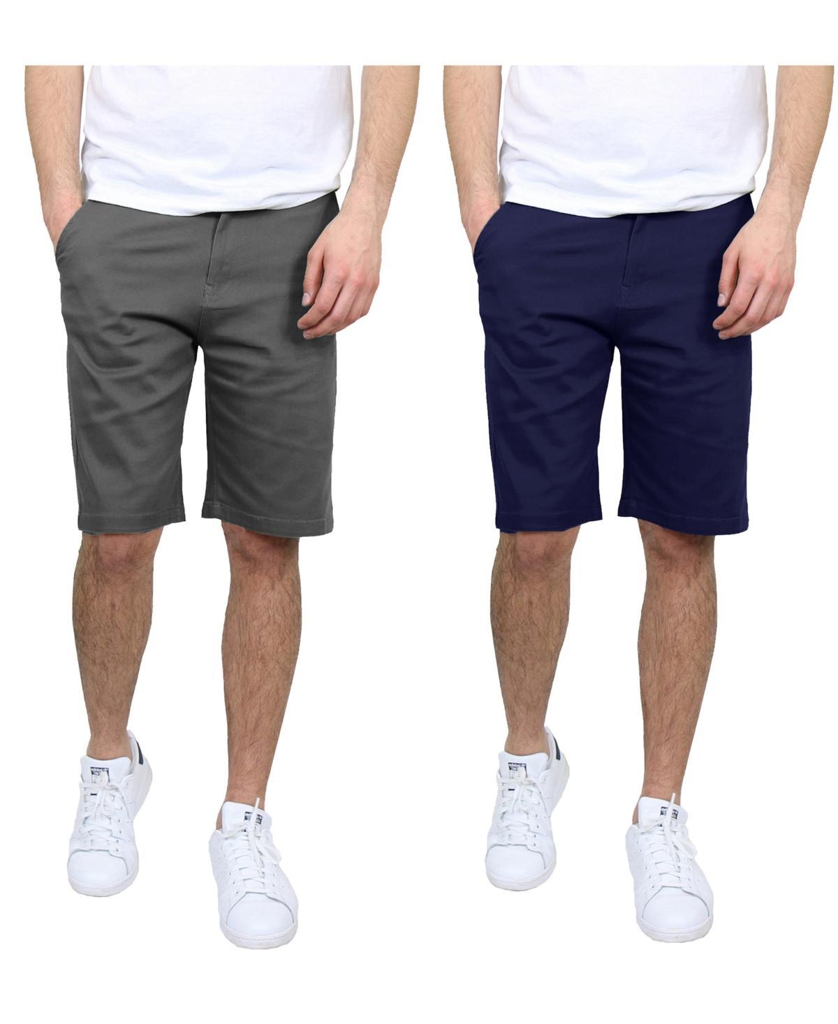 Galaxy By Harvic Mens 5 Pocket Flat Front Slim Fit Stretch Chino Shorts, Pack of 2 Product Image