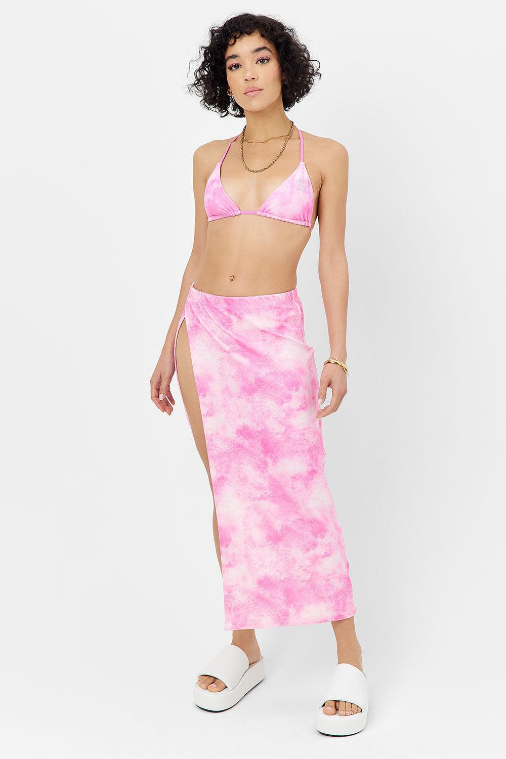 Stacey Terry Maxi Skirt - Distorted Pink Dye Product Image