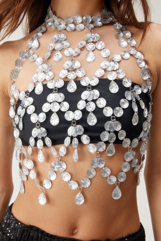 Halter Jewel Crop Top Product Image