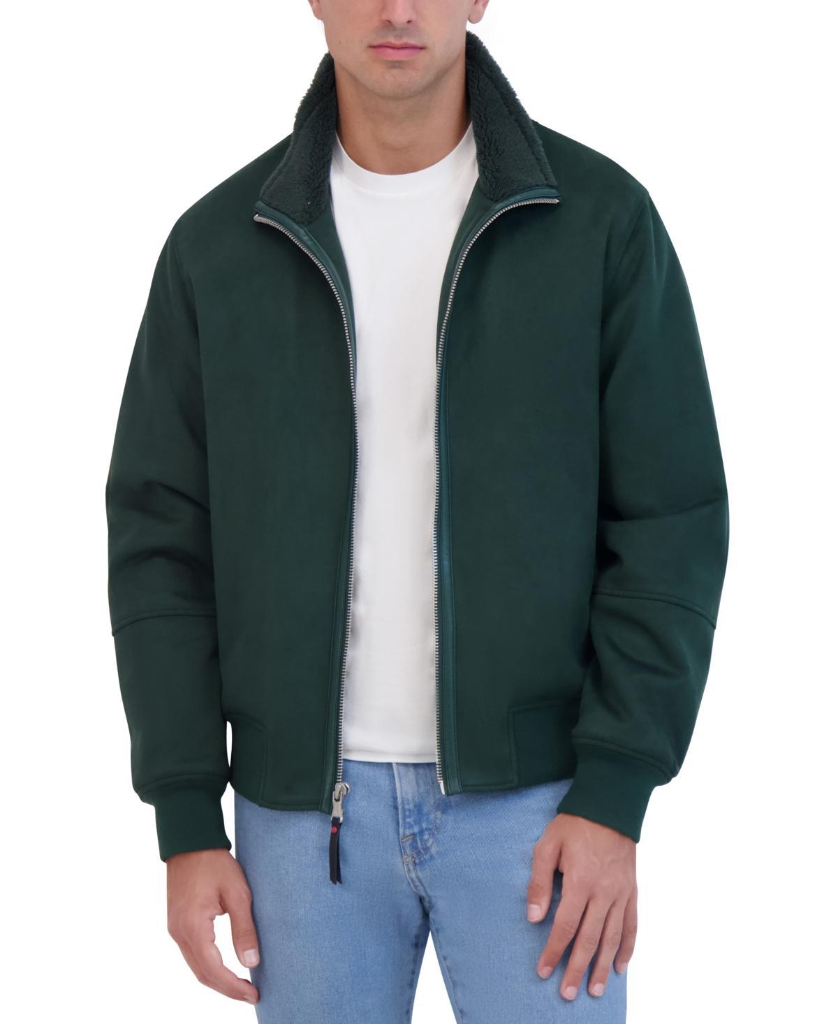 Robert Graham Mens Faux Suede Bomber with Sherpa Stand Collar Product Image