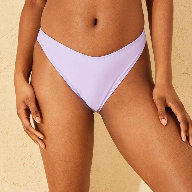 Womens V-Front Low-Rise High Leg Cheeky Bikini Bottom - Wild Fable Light Purple M Product Image