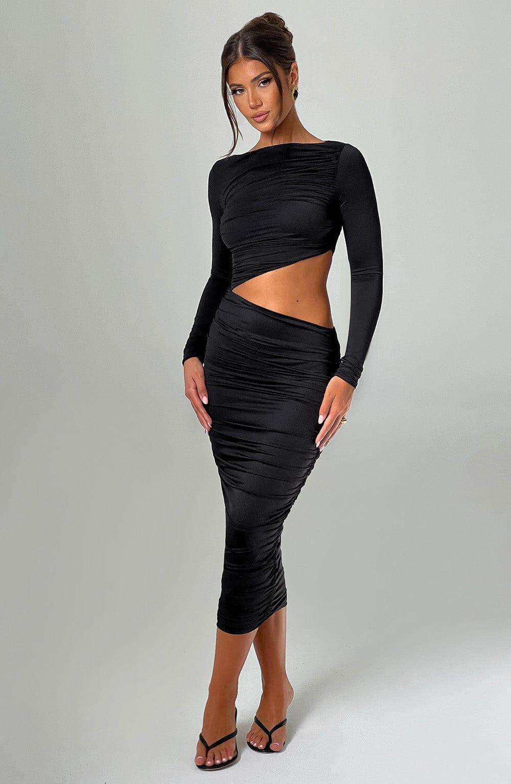 Rylee Midi Dress - Black Product Image