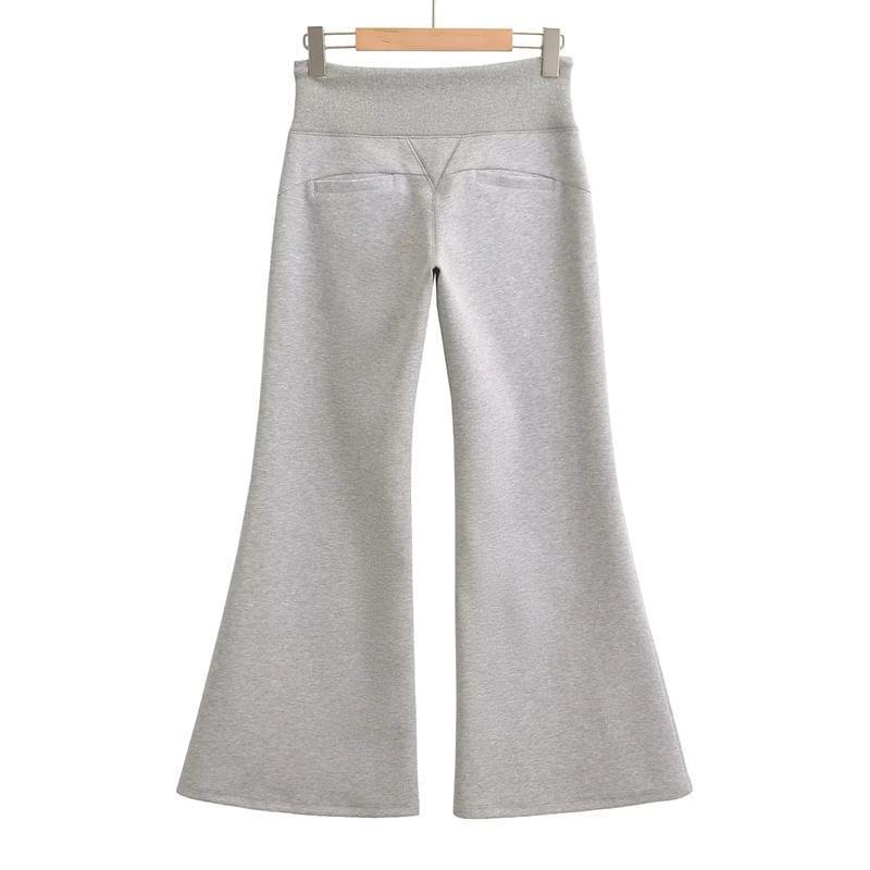 Drawstring Waist Plain Flared Sweatpants Product Image