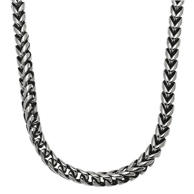 Mens LYNX Stainless Steel Foxtail Chain Necklace - 24 in. Grey Product Image