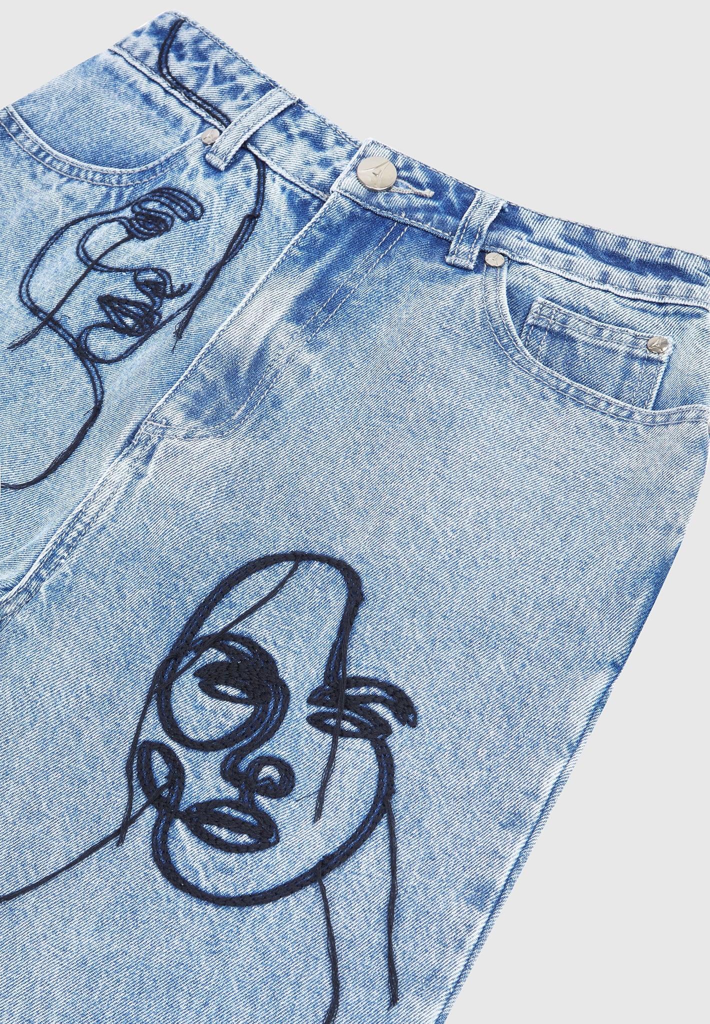 Line Art Boyfriend Jeans - Mid Blue Female Product Image