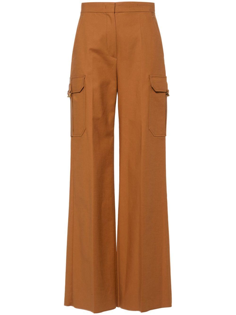 MAX MARA Buckle Detailed Straight Leg Pants In Brown Product Image