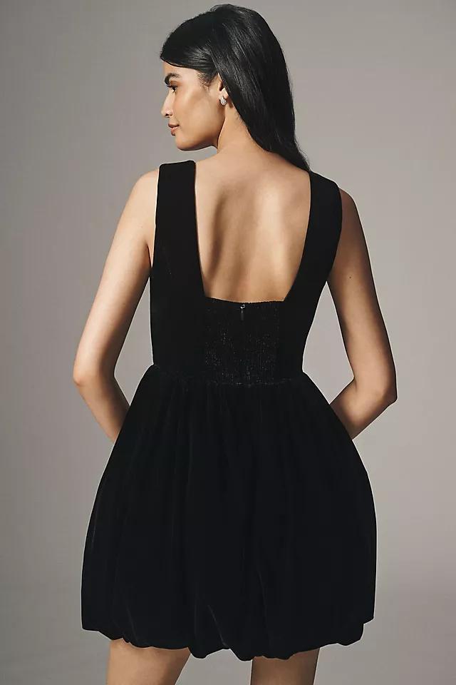 BHLDN Ariana Velvet Square-Neck Fit & Flare Bubble Mini Dress Product Image