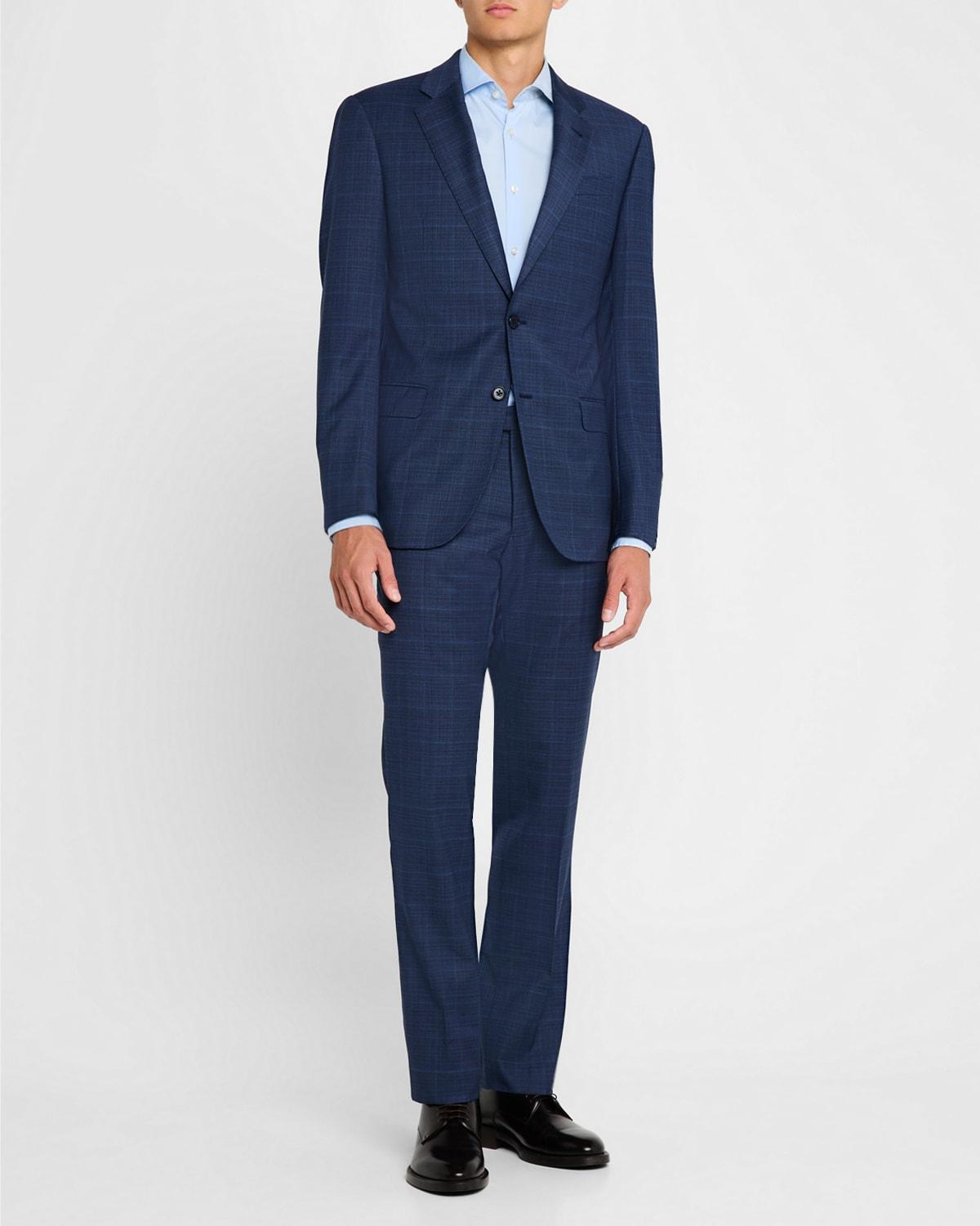 Men's Wool Stretch Windowpane Suit Product Image